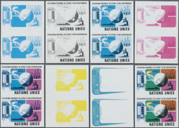 ** Vereinte Nationen - Genf: 1975. Progressive Proof (8 Phases) In Vertical Pairs For The 90c Value Of The Issue - Unused Stamps
