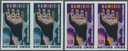 ** Vereinte Nationen - Genf: 1975. Complete Imperforate Set "Namibia" In Horizontal Pairs Showing "Hand And Map O - Nuovi