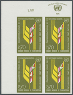 ** Vereinte Nationen - Genf: 1976. Ungezähnter ER-4er-Block Für Die Ausgabe "Welternährungsrat" Mit Abbildung "We - Unused Stamps