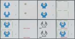 ** Vereinte Nationen - Genf: 1977. Progressive Proof (8 Phases) In Vertical Pairs For The 80c Value Of The Issue - Unused Stamps