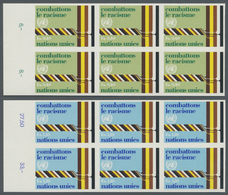 ** Vereinte Nationen - Genf: 1977. Kompletter Satz "Kampf Gegen Rassismus" In 2 Ungezähnten 6er-Blöcken Mit Symbo - Unused Stamps