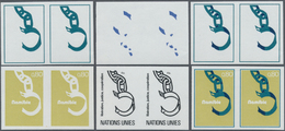 ** Vereinte Nationen - Genf: 1978. Progressive Proof (6 Phases) In Horizontal Pairs For The Issue "Namibia Libera - Nuovi