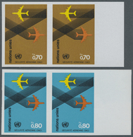 ** Vereinte Nationen - Genf: 1978. Complete Imperforate Set "ICAO: Safety In The Air" In Horizontal Pairs Showing - Unused Stamps