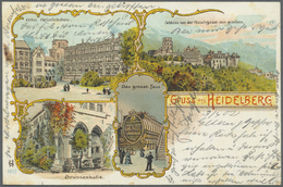 Ansichtskarten: Baden-Württemberg: HEIDELBERG Und Umgebung (alte PLZ 690), Kleine Schachtel Mit 66 H - Other & Unclassified