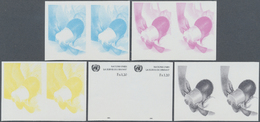 ** Vereinte Nationen - Genf: 1985. Progressive Proof (5 Phases) In Horizontal Pairs For The 1.20fr Value Of The S - Neufs