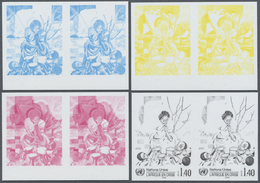 ** Vereinte Nationen - Genf: 1986. Progressive Proof (4 Phases) In Horizontal Pairs For The Issue "Africa In Cris - Unused Stamps