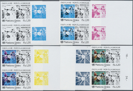 ** Vereinte Nationen - Genf: 1987. Progressive Proof (8 Phases) In Vertical Pairs For The 1.20fr Value Of The Set - Neufs