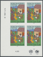 ** Vereinte Nationen - Genf: 1987. Ungezähnter ER-4er-Block Für Den 90c-Wert Der Ausgabe "Kinderschutzimpfungen" - Unused Stamps