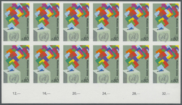 ** Vereinte Nationen - Genf: 1991. Ungezähnter UR-12er-Block Für Den 80c-Wert Der Freimarken-Ausgabe Mit Abbildun - Unused Stamps