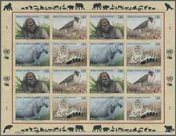 ** Vereinte Nationen - Genf: 1993. Imperforate Miniature Sheet Of 4 Se-tenant Blocks Of 4 For The Set "Endangered - Unused Stamps