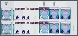 ** Vereinte Nationen - Genf: 1994. Imperforate Progressive Proof (10 Phases) In Corner Blocks Of 4 For The Year O - Unused Stamps