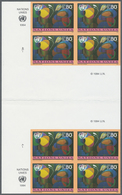 ** Vereinte Nationen - Genf: 1994. Senkrechter Zwischensteg-Seitenrand-Block Mit 2 Ungezähnten 4er-Blöcken Für De - Unused Stamps