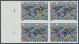 ** Vereinte Nationen - Genf: 1994. Ungezähnter SR-4er-Block Für Den 80c-Wert Der Ausgabe "10 Jahre UNCTAD" Mit Ei - Unused Stamps