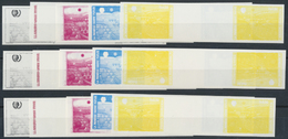 ** Vereinte Nationen - Genf: 1995. Lot Of 3 Times Imperforate Progressive Proof (5 Phases) In Horizontal Gutter P - Neufs