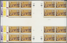 ** Vereinte Nationen - Genf: 1997. Imperforate Progressive Proof (8 Phases) In Cross Gutter Blocks Of 4 Blocks Of - Unused Stamps