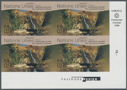 ** Vereinte Nationen - Genf: 1999. Ungezähnter ER-4er-Block Für Den 90c-Wert Der Ausgabe "Kultur- Und Naturerbe D - Neufs