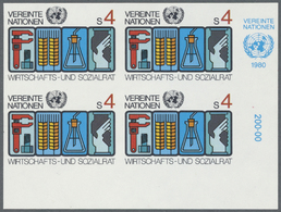 ** Vereinte Nationen - Wien: 1980. Ungezähnter ER-4er-Block Für 5s-Wert Der Ausgabe "ECOSOC". Mit UNO-Emblem Im S - Nuovi