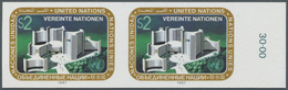 ** Vereinte Nationen - Wien: 1987. Imperforate Horizontal Pair For The 2s Definitive Issue Showing "UN City, Dona - Unused Stamps