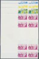 ** Vereinte Nationen - Wien: 1987. Progressive Proof (8 Phases) In Vertical Gutter Pairs Of 2 Blocks Of 4 For The - Neufs