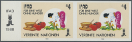 ** Vereinte Nationen - Wien: 1988. Imperforate Horizontal Pair For The 4s Value Of The Set "IFAD: For A World Wit - Neufs