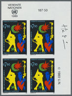 ** Vereinte Nationen - Wien: 1989. Ungezähnter ER-4er-Block Für Den 7.50s-Wert Der Ausgabe "10 Jahre UNO Wien". M - Unused Stamps