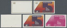 ** Vereinte Nationen - Wien: 1990. Ungezähnte Einzelmarke + Probedruck (8 Phasen) In Einzelmarken Für Den 9s-Wert - Neufs