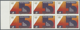 ** Vereinte Nationen - Wien: 1990. Ungezähnter SR-6er-Block Für Den 9s-Wert Der Ausgabe "45 Jahre Vereinte Nation - Neufs