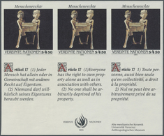 ** Vereinte Nationen - Wien: 1991. Imperforate Inscription Block Of 3 + 3 Labels For The 4.50s Value Of The Set " - Nuovi