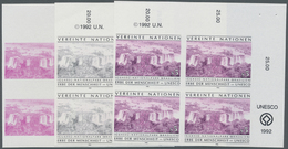 ** Vereinte Nationen - Wien: 1992. Progressive Proof (6 Phases) In Corner Blocks Of 4 For The 5s Value Of The Iss - Nuovi