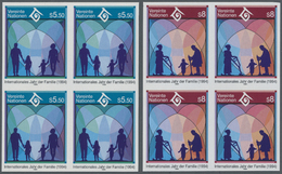 ** Vereinte Nationen - Wien: 1994. Kpl. Ausgabe "Intl. Jahr Der Familie" In 2 Ungezähnten 4er-Blöcken Mit Den Abb - Unused Stamps