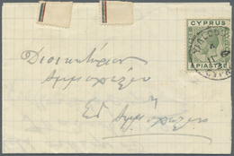 Br Zypern: 1927. Folded Letter Sheet Addressed To Famagusta Bearing SG 118, ½p Green Tied By Yialousa Date Stamp - Altri & Non Classificati