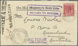 Br Zypern: 1932. Official Mail Envelope Headed 'On His Majesty's Service' Addressed To Australia Bearing SG 120, - Other & Unclassified