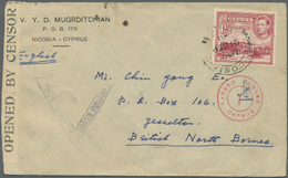 Br Zypern: 1940. Envelope Addressed To Jesselton, North Borneo Bearing SG 155, 1½p Carmine Tied By Nicosia Double - Altri & Non Classificati