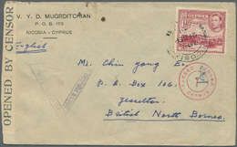 Br Zypern: 1940. Envelope Addressed To Jesselton, North Borneo Bearing SG 155, 1½p Carmine Tied By Nicosia Double - Other & Unclassified