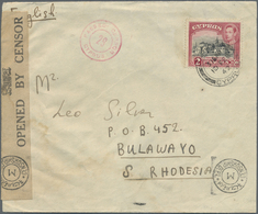 Br Zypern: 1942. Envelope Addressed To Rhodesia Bearing SG 155b, 2p Black And Carmine Tied By Paphos Double Ring - Altri & Non Classificati