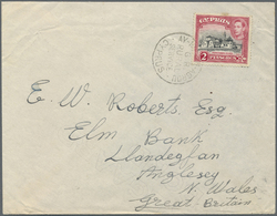 Br Zypern: 1950. Envelope Addressed To Wales Bearing SG 155b, 2p Carmine And Black Tied By Ayios-loannis-Agrou/G. - Autres & Non Classés