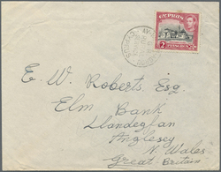 Br Zypern: 1950. Envelope Addressed To Wales Bearing SG 155b, 2p Carmine And Black Tied By Ayios-loannis-Agrou/G. - Other & Unclassified