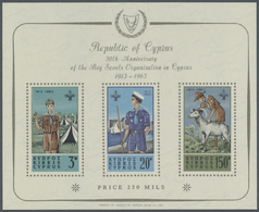 ** Zypern: 1963, Two Scouts Miniature Sheets With Upright Or Inverted Wmk., Mint Never Hinged, SG. £ 220 + - Other & Unclassified