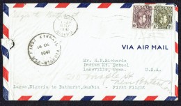 1941 PanAm First Flight Lagos - Bathurst, Gambia  SG 55, 56 - Nigeria (...-1960)