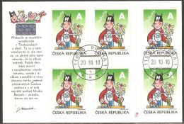 Czech Republic 2010 Mi# 659 Used - Block Of 6 - Comics - Usados