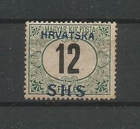 Yugoslavia Kingdom SHS Jugoslawien - Porto Stamp 12fil. Black Numerals Overprinted SHS Unissued Mint / MH / * 1918 - Postage Due