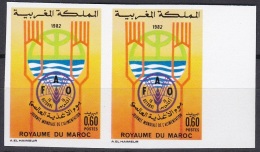 Morocco Sc539 World Food Day, FAO, Imperf Pair, Non Dentele - Against Starve