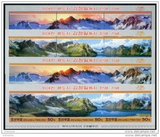 Korea 2005, SC #4419-20, Perf & Imperf M/S Of 3, Mt. Paektu, Painting - Geography