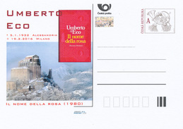Tschech. Rep. / Ganzsachen (Pre2016/08) Umberto Eco (1932-2016) Italienischer Schriftsteller; "Der Name Der Rose" (1980) - Abadías Y Monasterios