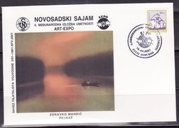 YUGOSLAVIA - NOVI SAD 2001 - PRIGODAN KOVERAT,INTERNATIONAL EXHIBITION OF ARTS - EXPO - Covers & Documents
