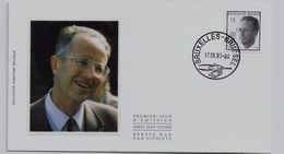 Belgie -Belgique 2520  Op  FDC  Zijde  - Rouwzegel Koning Boudewijn - 1991-2000