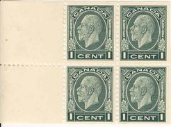 CANADA, 1933, Bookletpanes Of Booklet 22, 4x1c. Sc 195a - Pages De Carnets