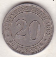 Empire. 20 Pfennig 1887 A (BERLIN)   , En Copper Nickel - 20 Pfennig