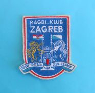 RUGBY CLUB ZAGREB - Croatian Vintage Embroidered Patch * Ecusson Flicken - Rugby