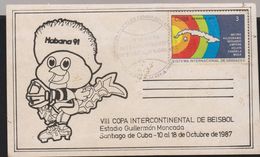 O) 1987 CUBA-CARIBE, VIII INTERCONTINENTAL BASEBALL CUP, INTERNATIONAL MEASUREMENT SYSTEM, SOUVENIR MNH - Neufs